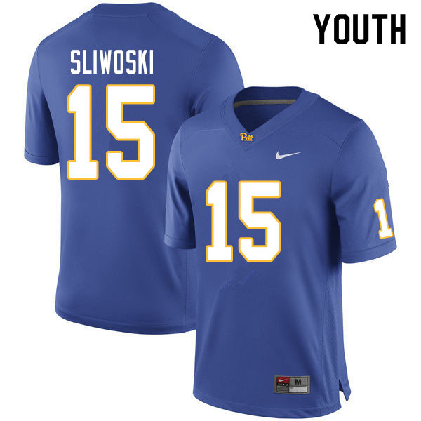 Youth #15 Justin Sliwoski Pitt Panthers College Football Jerseys Sale-Royal